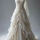Ivory Vintage Long Tulle Ball Gown Wedding Dress gh4951