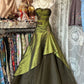 Olive Green Elegant Exquisite Beading Long Satin Vintage Fashion Mermaid Off-the-shoulder Floor-length Evening Gown Ball Gown Prom Dress Ball Gown gh3813