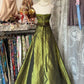 Olive Green Elegant Exquisite Beading Long Satin Vintage Fashion Mermaid Off-the-shoulder Floor-length Evening Gown Ball Gown Prom Dress Ball Gown gh3813