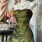 Olive Green Elegant Exquisite Beading Long Satin Vintage Fashion Mermaid Off-the-shoulder Floor-length Evening Gown Ball Gown Prom Dress Ball Gown gh3813