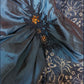 Saphirblau exquisite Perlen plissiert elegante und charmante Retro-Mode floral lange Taft Spitze Ballkleid Abendkleid gh4435