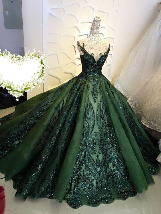 Robe de soirée longue en tulle pailleté, verte, rétro, brillante, épaules dénudées, robe de bal, robe de soirée, robe de remise de diplôme, robe de cérémonie pour adultes, gh3610