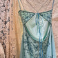 Blue exquisite beading vintage fashion floral long satin ball gown evening dress gh4434