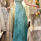 Blue exquisite beading vintage fashion floral long satin ball gown evening dress gh4434