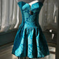 Pfauenblaues kurzes Homecoming-Kleid, Ballkleid, Abendkleid, gh4337