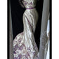 Robe de soirée longue en satin blanc violet à fleurs, style vintage, élégante, style sirène, slim, gh4714