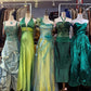 Green Gorgeous Fashion Vintage Exquisite Floral Beads Elegant Long Backless Satin Ball Gown Evening Dress Party Dress gh4141