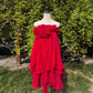 Red Stunning Fashion Vintage Elegant Delicate Floral Long Chiffon Homecoming Dress Prom Dress Evening Dress Birthday Party Dress gh4145