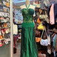 Green Gorgeous Fashion Vintage Exquisite Floral Beads Elegant Long Backless Satin Ball Gown Evening Dress Party Dress gh4141