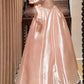 girlhomeshops-Pink Exquisite Beaded Long Satin Princess Formal Prom Dress Graduation Dress Evening Dress gh5975