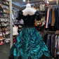 Black Turquoise Green Unique Fashion Retro Elegant Exquisite Long Prom Dress Evening Gown gh4213