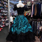 Black Turquoise Green Unique Fashion Retro Elegant Exquisite Long Prom Dress Evening Gown gh4213