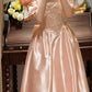 girlhomeshops-Pink Exquisite Beaded Long Satin Princess Formal Prom Dress Graduation Dress Evening Dress gh5975