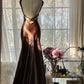 Brown Vintage Chocolate Strapless V-Neck Long Mermaid Slim Satin Ball Gown Evening Dress Birthday Party Dress Prom Dress Wedding Dress gh4097