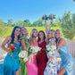 Blue floral elegant long formal evening gown sleeveless slit dress party dress gh3010
