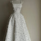 girlhomeshops - Weißes, exquisites, langes Chiffon-Abendkleid mit Perlenverzierungen gh6212