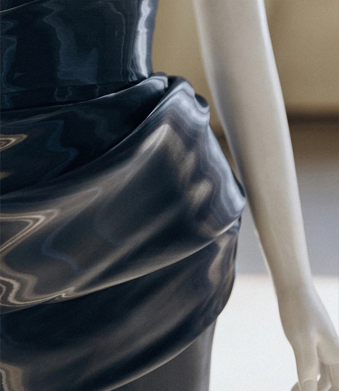 🌌🌠Blue Gothic Cyber Mechanical Goddess Liquid Metal Dress Y3K Long Satin Ball Gown Evening Dress gh4545