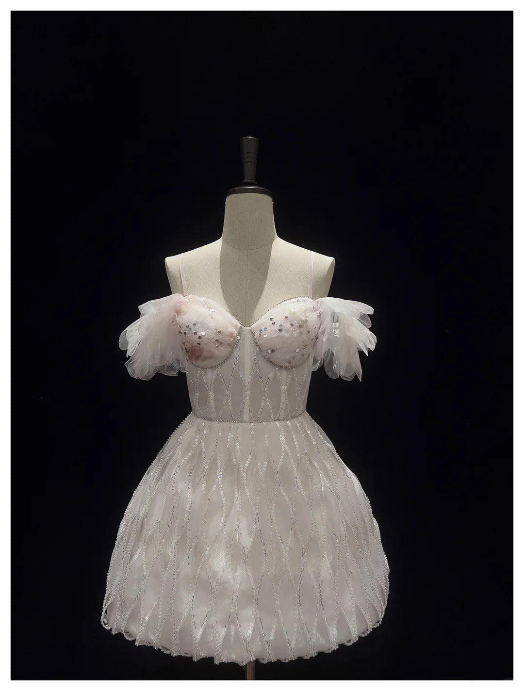 Girlhomeshops - Robe courte en tulle rose à paillettes pour fête d'anniversaire gh5042