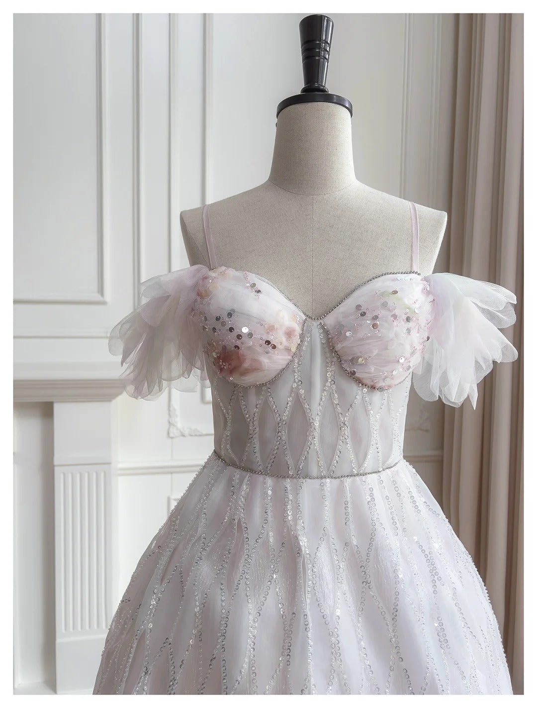 Girlhomeshops - Robe courte en tulle rose à paillettes pour fête d'anniversaire gh5042