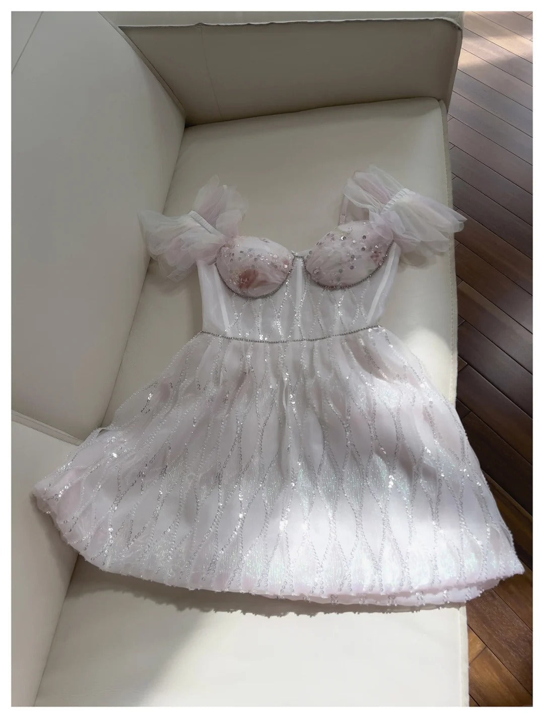 Girlhomeshops - Robe courte en tulle rose à paillettes pour fête d'anniversaire gh5042