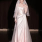 Pink gradient satin lace long tulle wedding dress gh6847