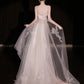 Pink gradient satin lace long tulle wedding dress gh6847