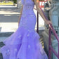 girlhomeshops-Purple Floral Fishtail Long Mermaid Slim Graduation Dress Prom Dress gh5861