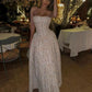White floral sweet cute elegant long chiffon tube top homecoming dress wedding guest dress birthday party dress gh4083