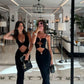 Black fashion unique gem sexy hollow long satin prom dress evening gown party dress gh3303