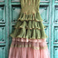 Green pink sweet spaghetti strap layered short lace tulle homecoming dress prom dress evening dress birthday party dress gh3463