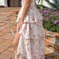 Floral Fashion Elegant Spaghetti Strap Long Chiffon Tulle Ball Gown Evening Dress Garden Party Dress Graduation Dress Prom Dress Wedding Guest Party Dress gh3983