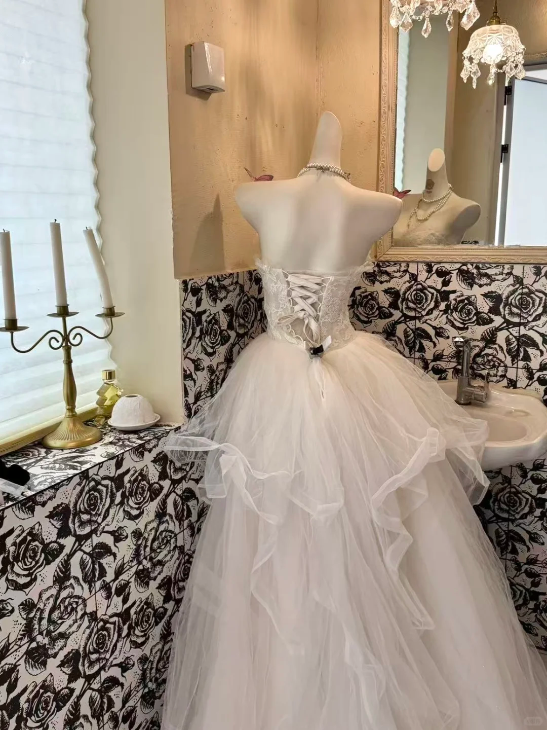 White Waist-Cinched Fitted Tulle Elegant Princess Vintage Romantic Dress, Wedding Gown gh7550