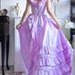 Lavender Vintage Ball‑Gown Prom Dress, Off‑The‑Shoulder Ruffle Bubble Sleeves, High‑Waist Fitted Bodice, Multi‑Tier Ruffled Voluminous Skirt, Taffeta Fabric, Manor‑Style Evening Gown gh8823