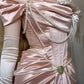 Pink vintage pearl beading long satin formal Prom dress evening dress party dress bridesmaid dresses gh4899
