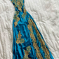 ✨Girlhomeshops-Teal Gold Lace Sequin Mermaid Formal Evening Gown gh10237