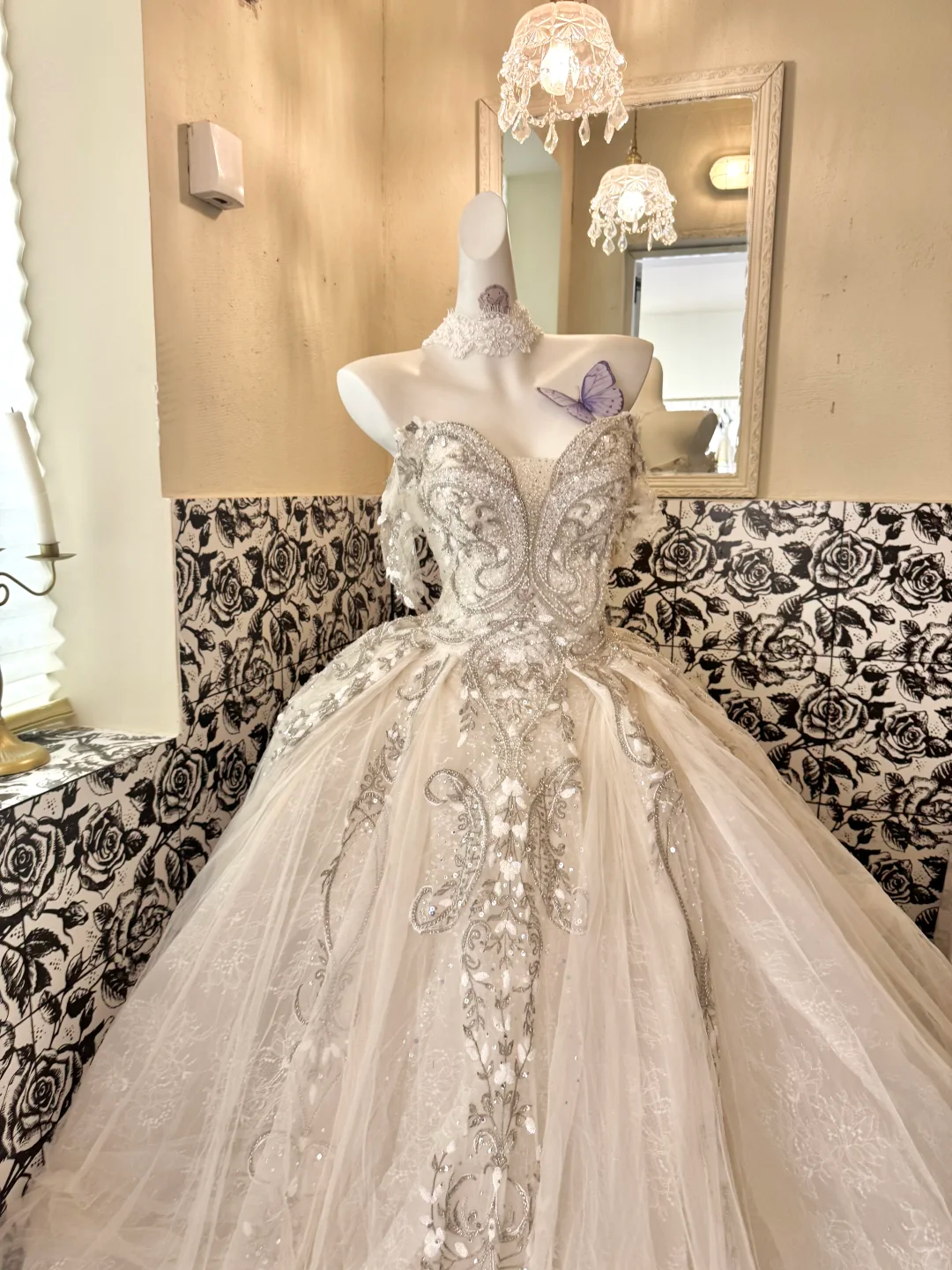 Ivory Strapless Rhinestone Elegant Premium Cinched Waist Voluminous Skirt Long Romantic Dress, Wedding Gown gh7793