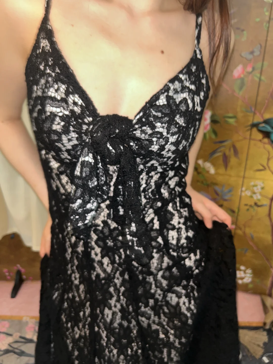 Black Sexy Lace Spaghetti Strap Fitted Waist Slim Prom & Evening Party Dress gh8425