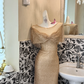 Gold Sequin Cape Collar Waist-Cinched Fitted Elegant Romantic Dress, Wedding Gown gh7526