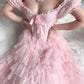 Pink/Green/Blue Delicate Lace Sweet Elegant Cute Long Layered Tulle Chiffon Ball Gown Evening Dress Garden Party Dress Prom Dress gh3780