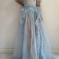 Girlhomeshops - Robe longue en tulle bleu romantique aux tons pastel, style conte de fées gh5970
