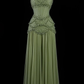 ✨Girlhomeshops-Strapless Sage Green Boned Corset Beaded Chiffon Long Prom Gown gh10232