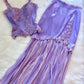 Purple Pretty Sweet Elegant Sweetheart Neckline Delicate Floral Lace Long Chiffon Ball Gown Evening Dress Holiday Party Dress Two Piece Prom Dress gh3821