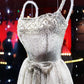 Girlhomeshops - Robe de soirée courte blanche, magnifique, en tulle brillant et perlé, style princesse, élégante et formelle, Hoco gh5601
