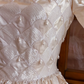 Light Champagne Vintage Court Long Wedding Gown, Long Puff Sleeve Pearl Embroidered Ballgown gh9291