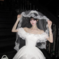 Women Sweet White Off Shoulder Homecoming Dress Ruffle Lace Short Sleeve Boned Corset A-Line Lace Hem Short Prom Gown gh9443
