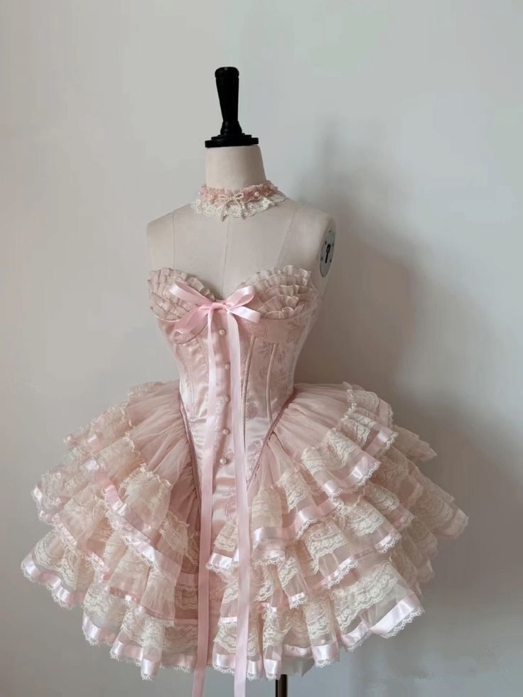 Rosa Rüschen kurzes Tüllspitze Homecoming Kleid Geburtstagskleid gh4911