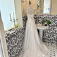 White Strapless Waist-Cinched Full Flared Long Romantic Dress, Wedding Gown gh7661