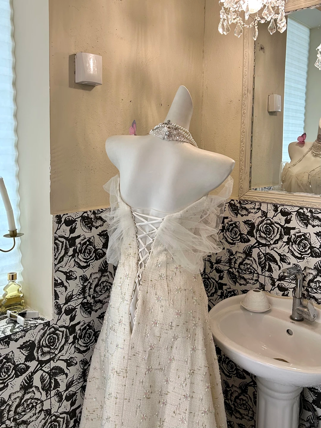 Ivory Bow Neckline Waist-Cinched Elegant Classic Romantic Dress, Wedding Gown gh7600