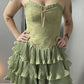 Green pink sweet spaghetti strap layered short lace tulle homecoming dress prom dress evening dress birthday party dress gh3463