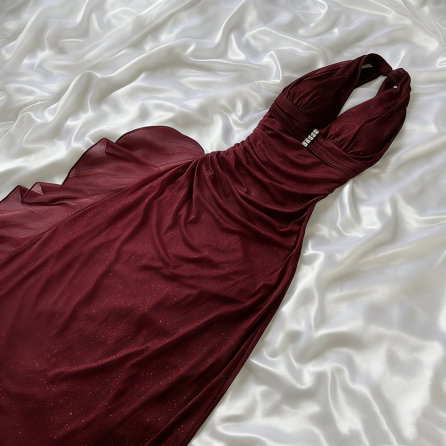 Robe de soirée longue en mousseline de soie bleu foncé/violet, élégante et brillante, avec bretelles perlées, robe de bal, robe de soirée, robe de remise de diplôme gh3507